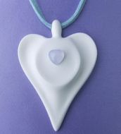 Guardial Angel Necklace - Blue Lace Agate