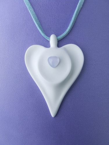 Guardial Angel Necklace - Blue Lace Agate